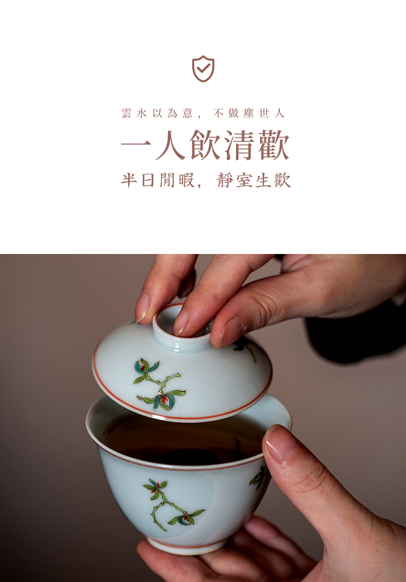 High - end checking hand - made ceramic story town tureen three tureen single jingdezhen pure hand - made tureen