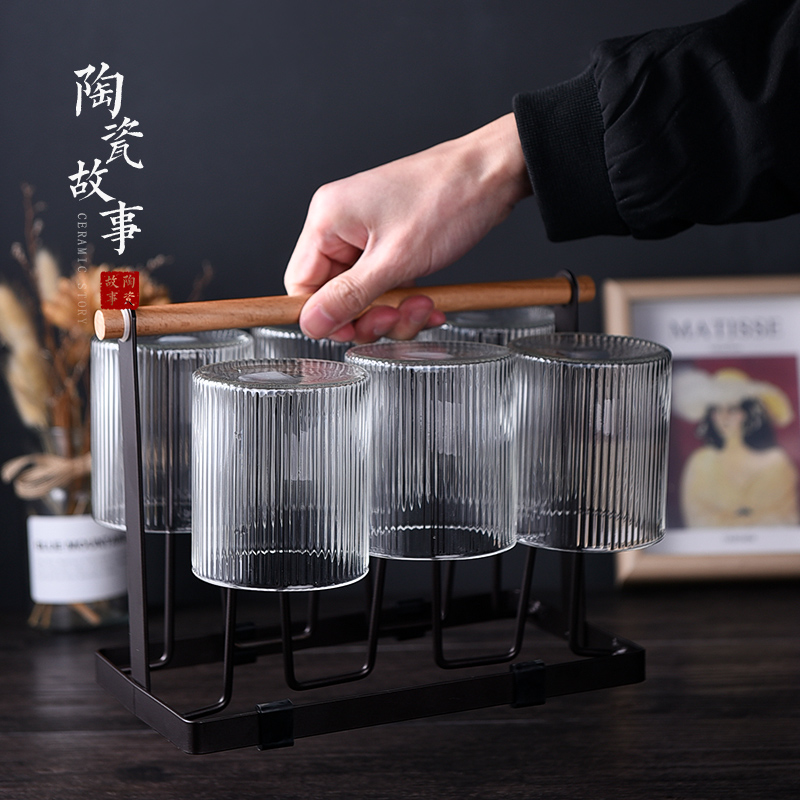 Ceramic story glass cup with the heat - resisting transparent cup children home ultimately responds six cups put beverage holder only suits for