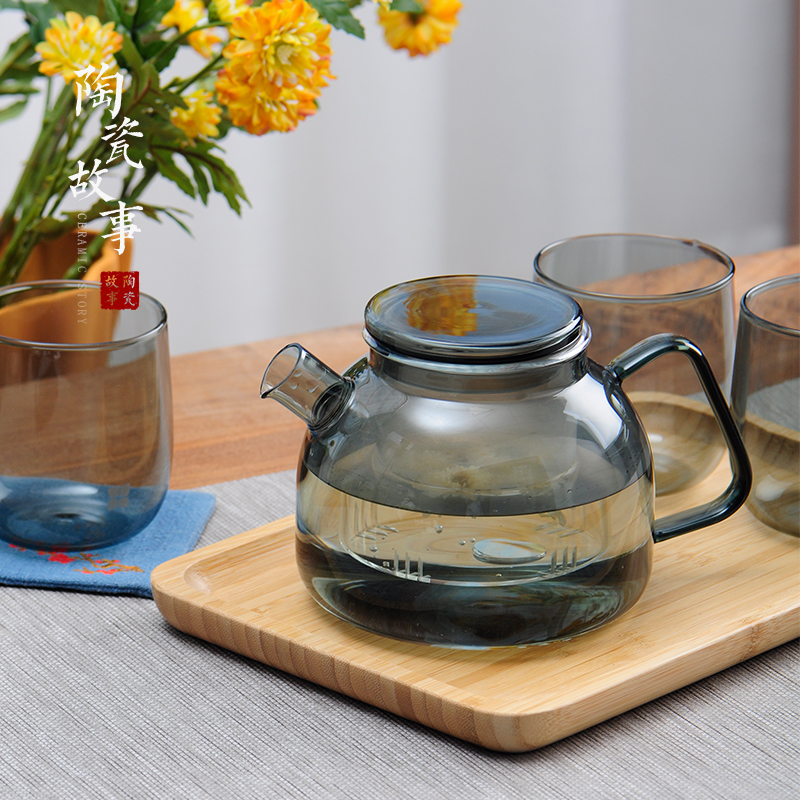 Ceramic fruit tea tea tea set suits for the members of the French based boiled tea tea flower pot heating