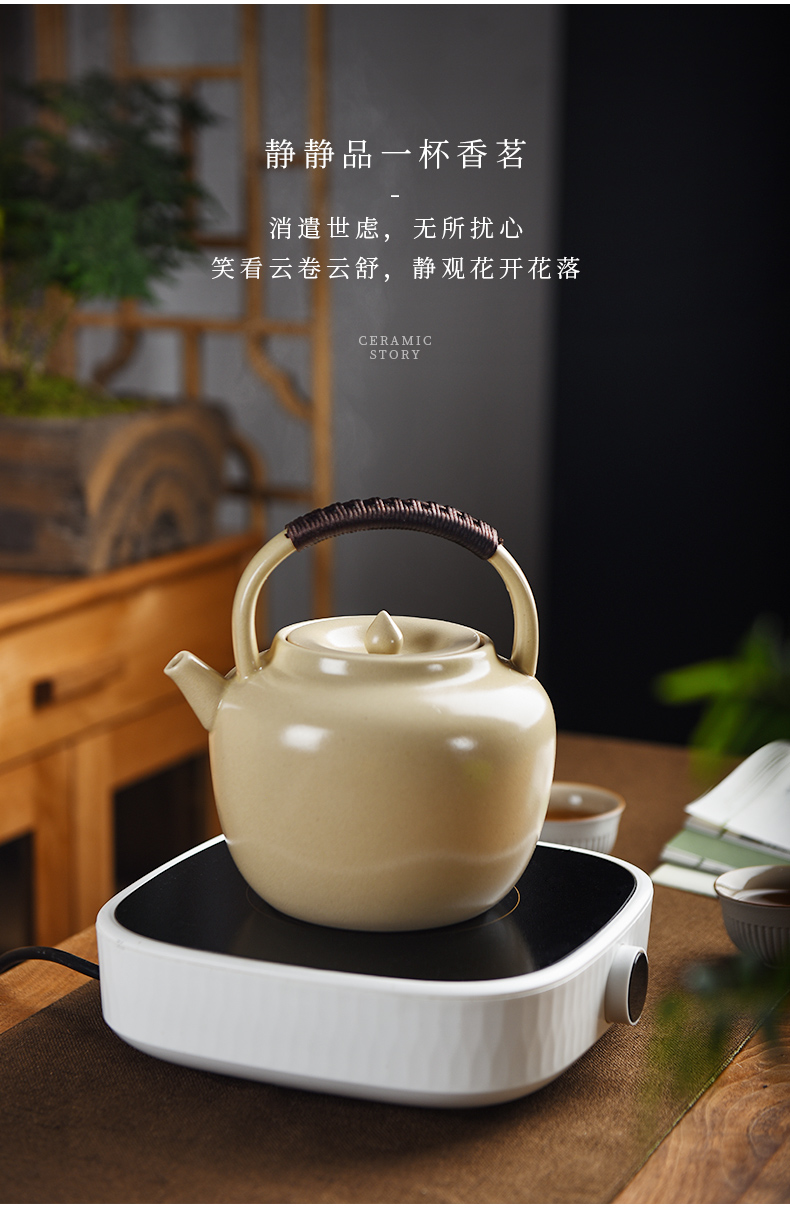 Members of the soda glaze ceramic cooking pot boil tea stove white clay electrical TaoLu boiled tea kettle home outfit