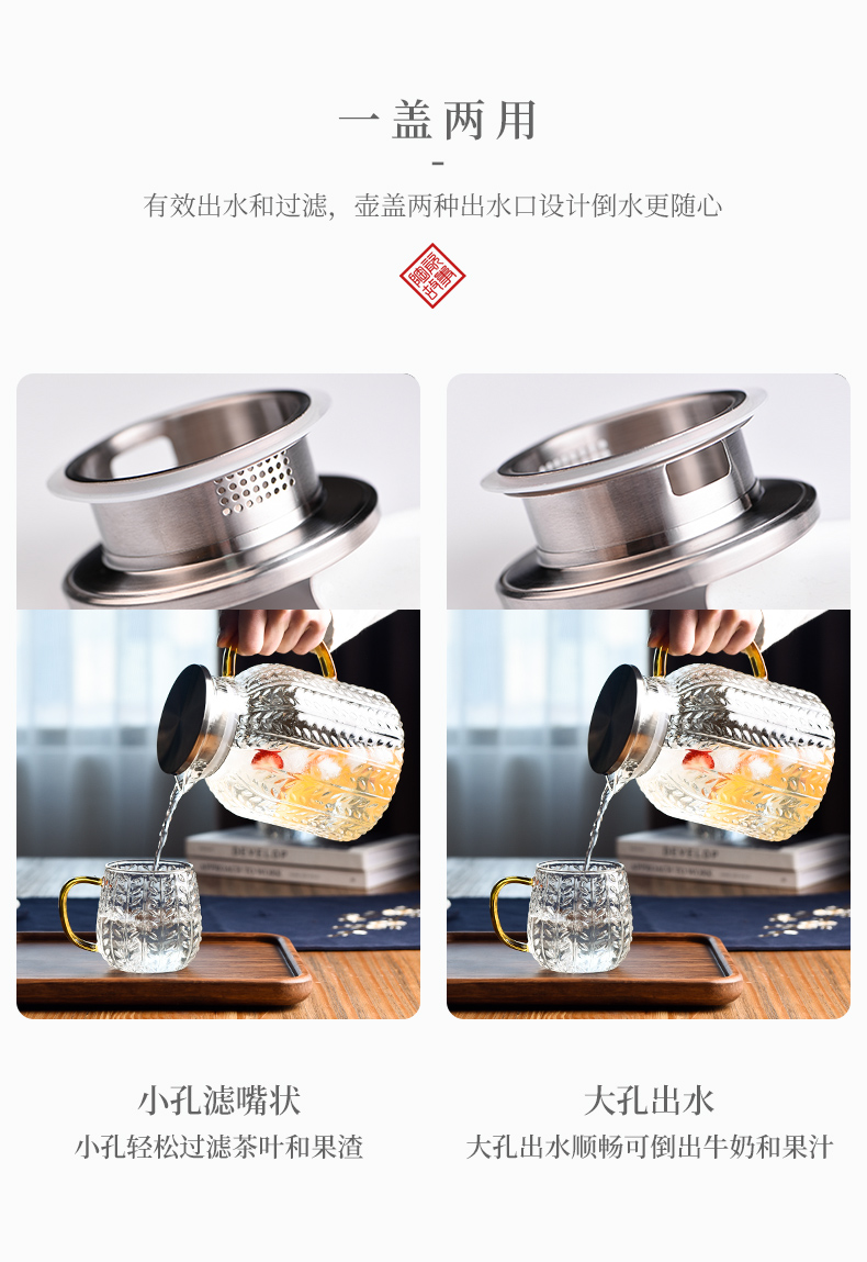 Ceramic story cold bottle of household glass kettle high - temperature high - capacity light excessive water cup cold water suits for