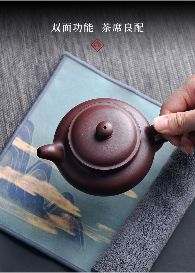 Ceramic story deerskin flocking thickening high - grade suction a pot of tea towel cloth zen tea table mat mat kung fu tea accessories