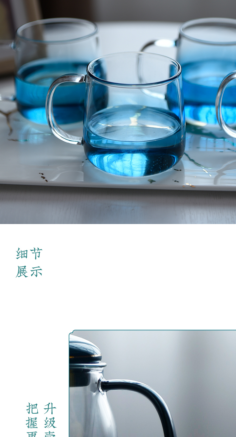 High temperature resistant ceramic teapot story glass kung fu tea set suits for Chinese style household small single pot of filtering flower pot
