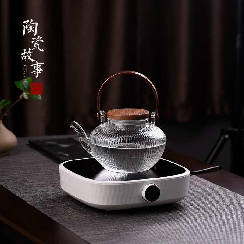 Glass cooking pot electricity TaoLu suit kettle filtering thickening heat - resistant kung fu tea set girder teapot tea stove