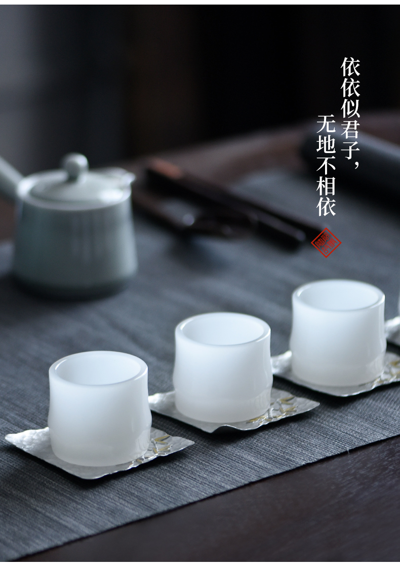 The Sample tea cup white porcelain ceramic story jade porcelain cup bamboo cup single cup small masters cup coloured glaze kung fu tea cups