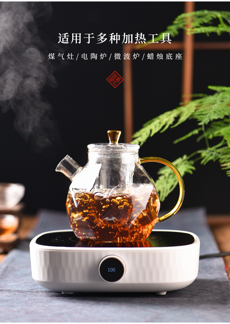 Ceramic story glass teapot tea separation teapot home filtration thickening of black tea tea sets flower pot