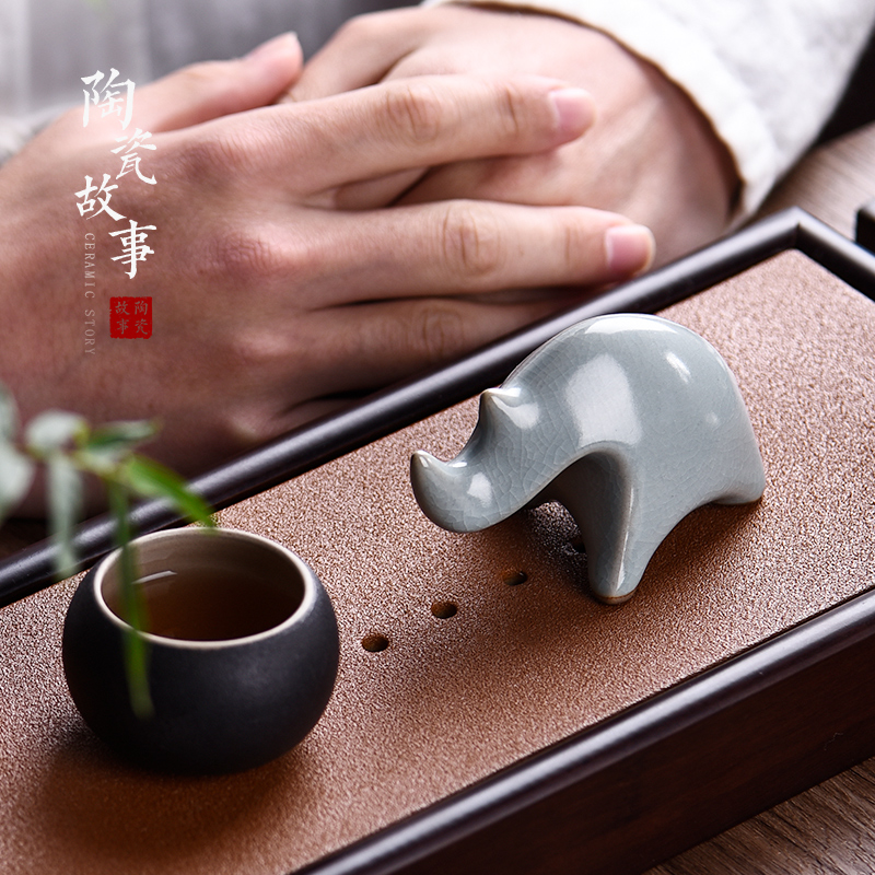 Ceramic pet furnishing articles zen tea taste express boutique story tea to keep color character lucky cow and tea table