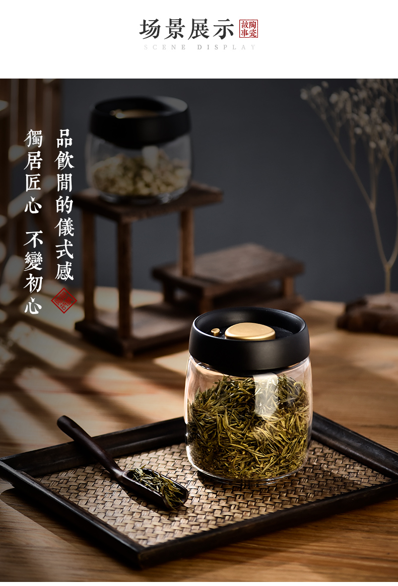 Ceramic story vacuum store as cans pu - erh tea caddy fixings household glass seal with Japanese small POTS