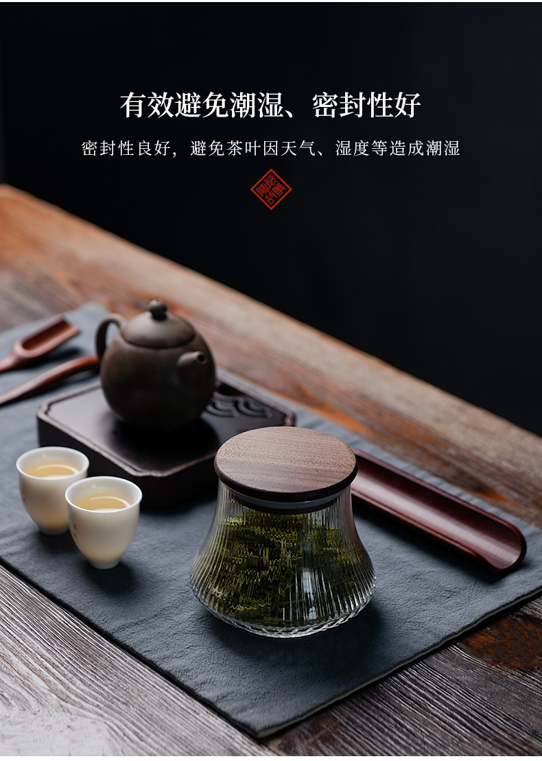 Ceramic glass tea pot seal solid wood cover story pu - erh tea storage tanks with portable storage tea pot