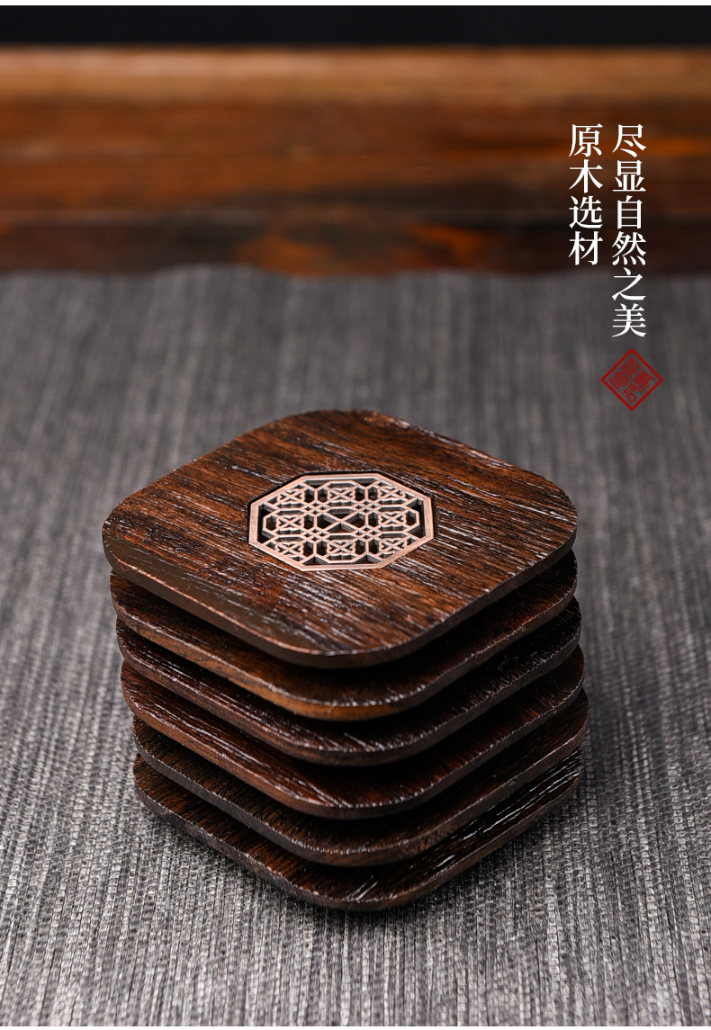 Ceramic story ebony wood cup mat mat the teapot teacup antiskid tea insulation pad kung fu tea accessories