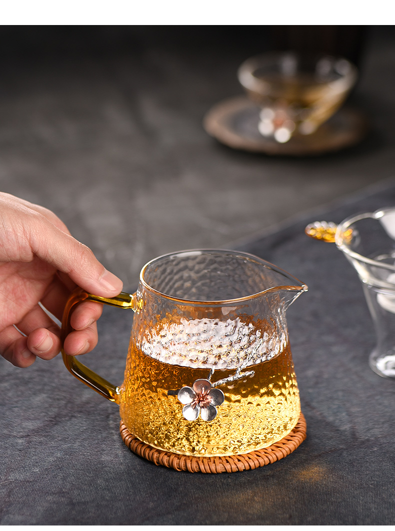 Ceramic fair story cup glass) suit household kung fu tea accessories upset a cup of hot points of tea ware