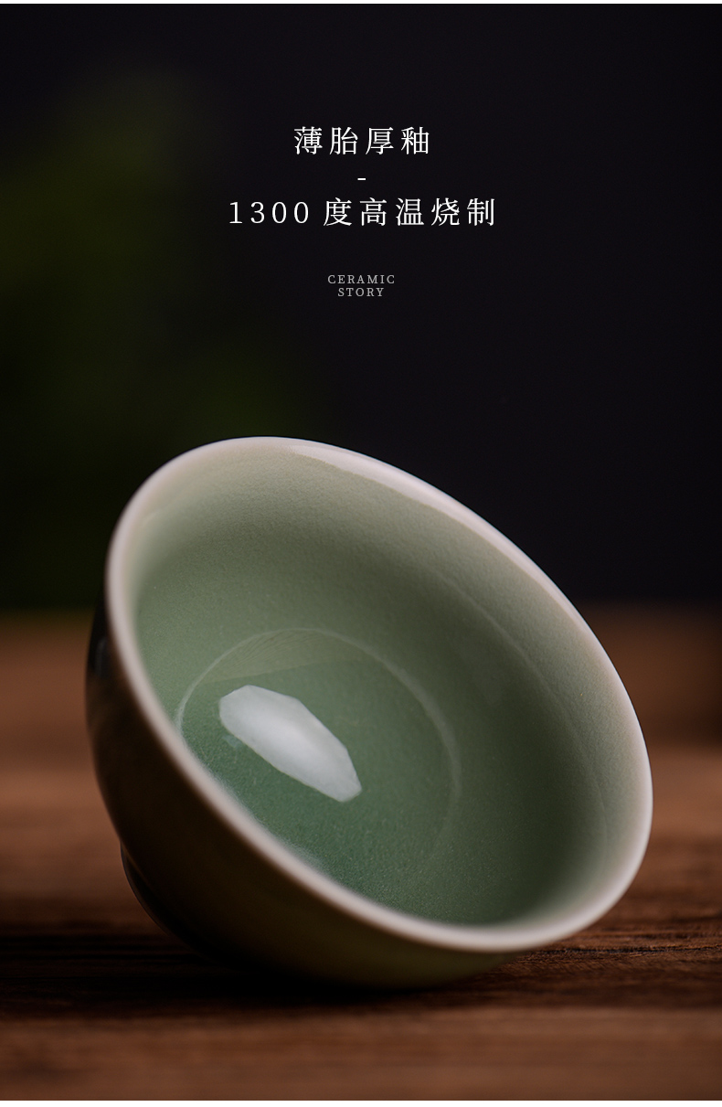 Story of pottery and porcelain teacup master cup single CPU yaoan - hand personal special sample tea cup kung fu small cups