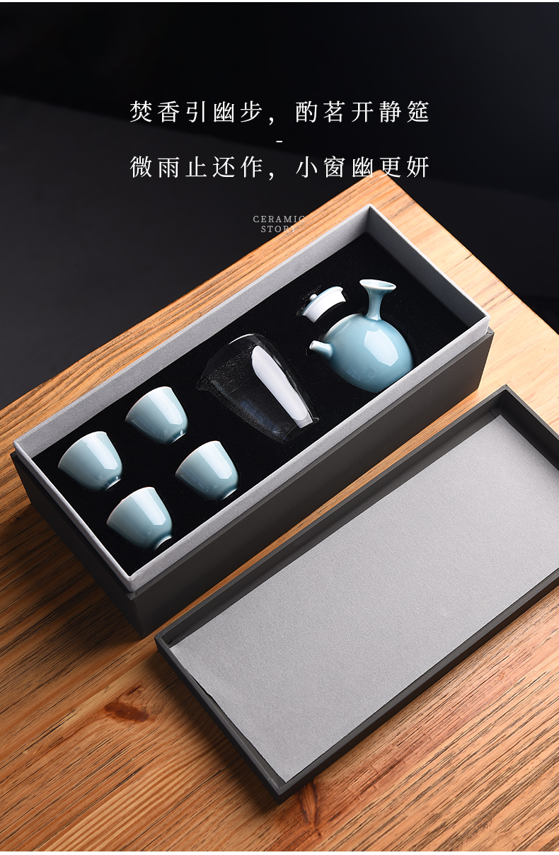 The Story of pottery and porcelain tea sets of household light cup high - grade gift boxes and decoration of Chinese style office receive a visitor kung fu tea set