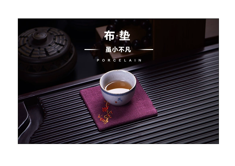 Câu chuyện gốm sứ coaster vuông cốc trà khay pad pad cách nhiệt Kung Fu trà phụ kiện trà đạo bằng không - Trà sứ bình trà cổ