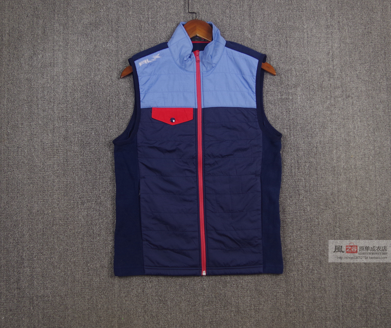Nausicaa of the Valley of the Wind American-Style Golf Color-Block Sleeveless Vest for Men, Spring and Autumn Warm Vest Casual Jacket