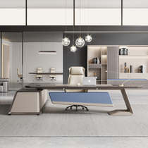 Boss Desk Brief Modern Big Bandai Light Extravagant Atmosphere President Table Fashion Office Manager Table And Chairs Combination