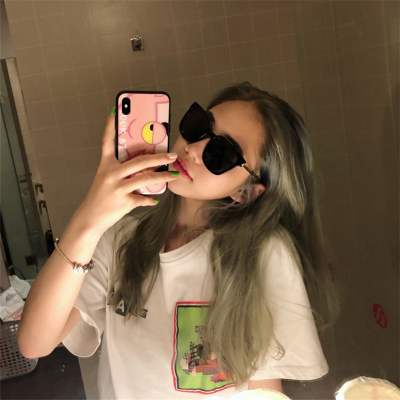 Sunglasses female 2022 new large frame men and women trendy ins net red star with the same sunglasses fashion retro