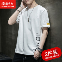 Antarctic short - sleeved t - shirt men 2023 new summer tide trend half - sleeved cotton loose couple dress clothes