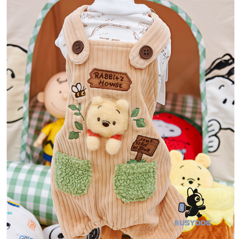 Japanese Pet Paradise Pet Clothing Yellow 3D Plush Winnie the Pooh Jumpsuit Four-Legged Pants Japanese Pet Paradise Pet Clothing Yellow 3D Plush Winnie the Pooh Jumpsuit Four-Legged Pants
