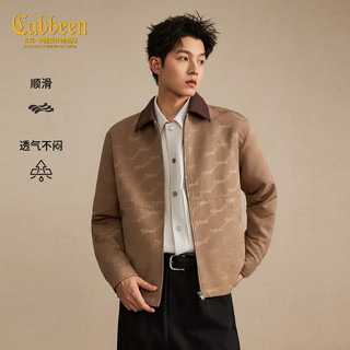 【满印老花】卡宾复古巴恩风夹克男装2026春季新款撞色翻领外套