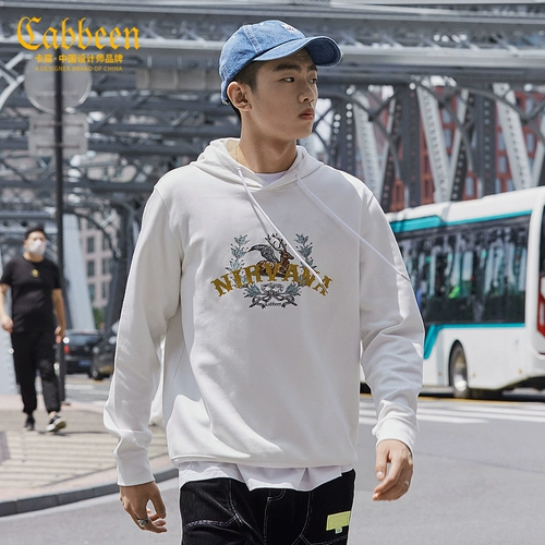 Демисезонный лонгслив с капюшоном, ретро толстовка