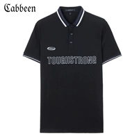 Trung tâm mua sắm có cùng đoạn Cabin nam 2019 xuân hè đen Slim Áo ngắn tay POLO chữ thêu thương hiệu thủy triều C - Polo áo phông polo