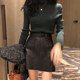 Small leather skirt for women 2024 summer new hip-hugging skirt Korean version slimming high-waisted black autumn short skirt A-line skirt