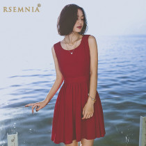 Rsemnia Summer short collection waist with sleeveless snow-spinning little sub-dress womens beach dresses seaside holiday