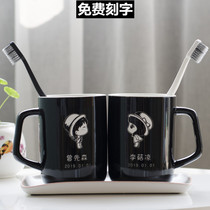 High-grade Nordic mouthwash cup Simple ceramic tooth cylinder washing cup A couple of mouth cups Household toothbrush cup set