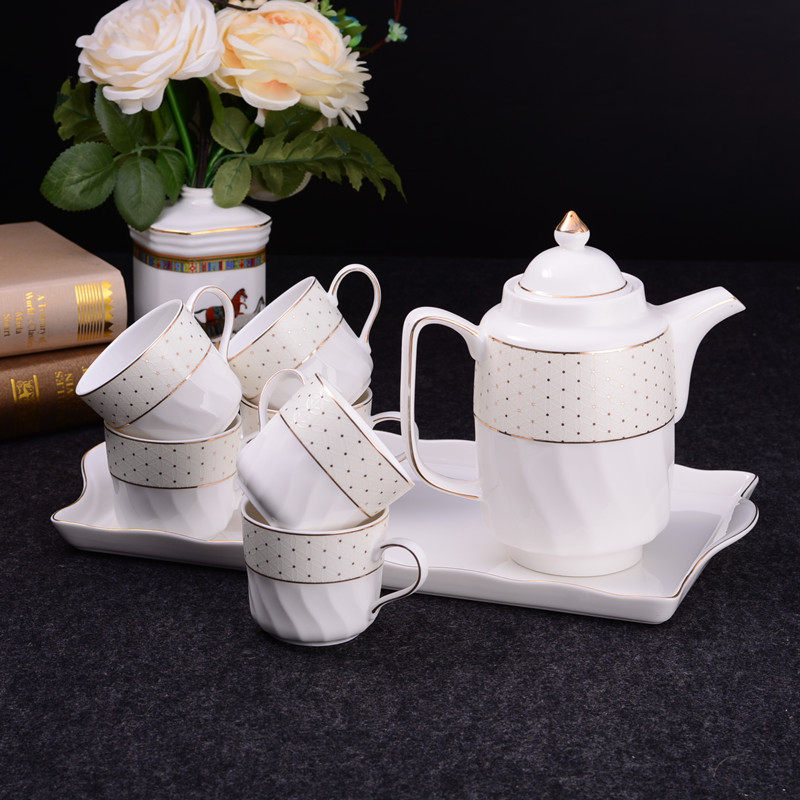 Household water cup set Ceramic living room cup tray Water set European heat-resistant Teapot Teacup Cold water pot