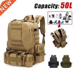 50L Tactical Backpack 4 in 1 Military Bags Army Rucksack Bac