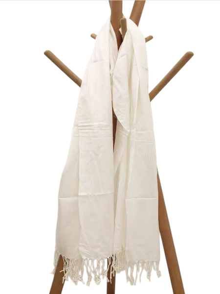 Tie-Dye Semi-Finished Product White Blank Tie-Dye Scarf Long Style Tie-Dye Materials Complete Set Batik DIY Pure Cotton Pillowcase White