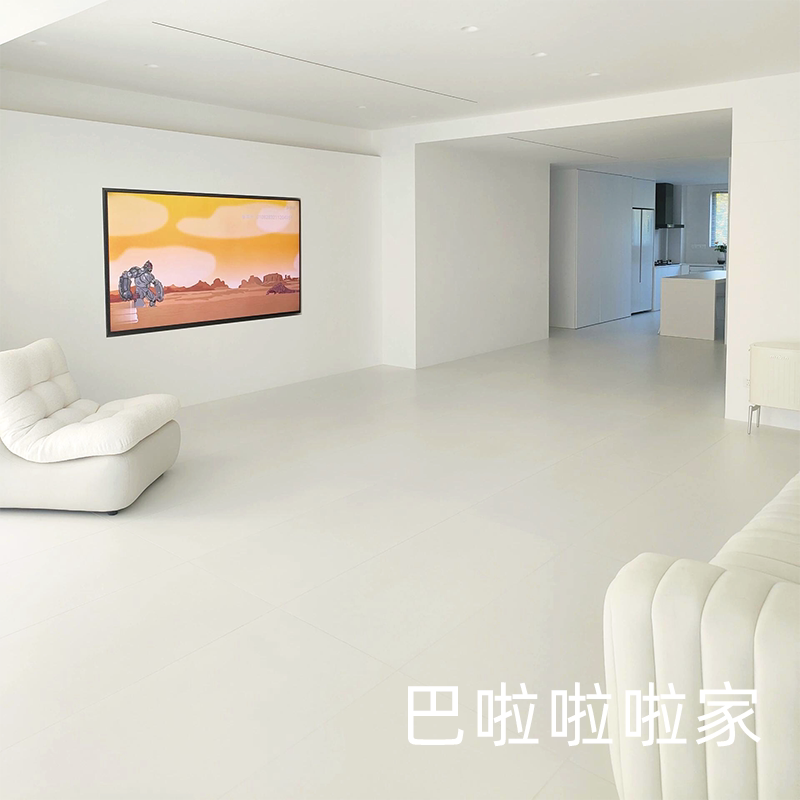 简漫柔光微水泥超白坯纯白色奶白地砖通铺客厅卫生间厨房厕所瓷砖-微水泥瓷砖-淘宝百科网