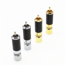 Carbon fiber gold plated RCA male head lotus plug audio signal line terminal