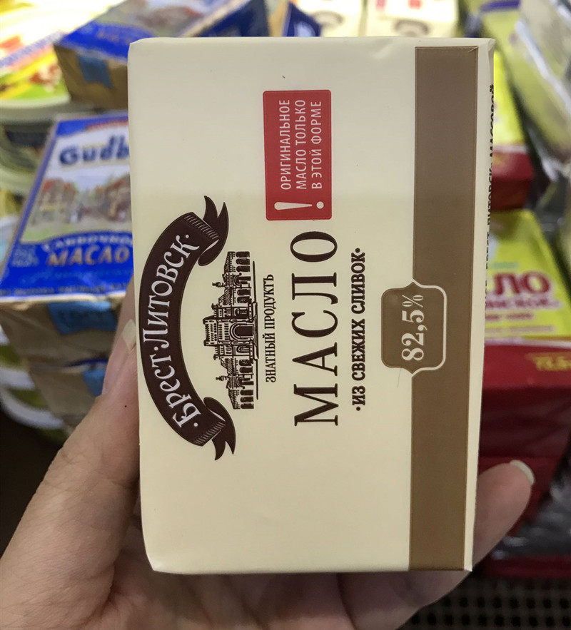 Russian Supermarket Fresh Cream Vanilla Sweet Cream Daub Smeared Bread Baked Popcorn Steak 82 5%