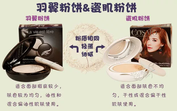 Authentic Thai Mistine Wings Feather Powder Concealer Oil Control Kem chống nắng chống nước không nổi 10g - Bột nén