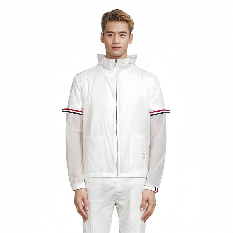 [Official Authentic] Tb Sun Protection Clothing for Men and Women Couples Summer Street Uv Protection Thin Long Sleeve Hooded Jacket