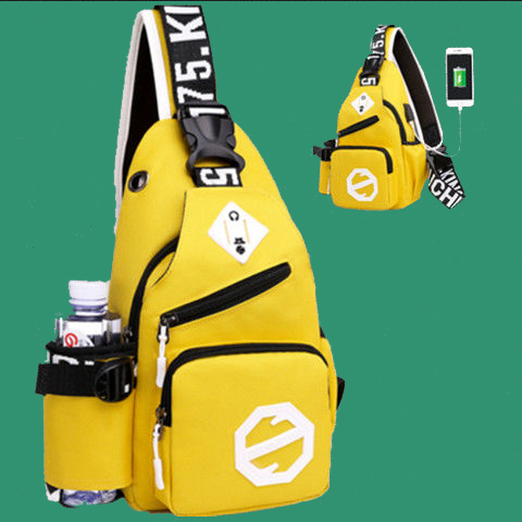 2024 New Style Chest Bag for Women, Korean Style Trendy Crossbody Bag, Canvas Front Shoulder Bag, Single Shoulder Bag, Men's Sports Fashion Waist Bag