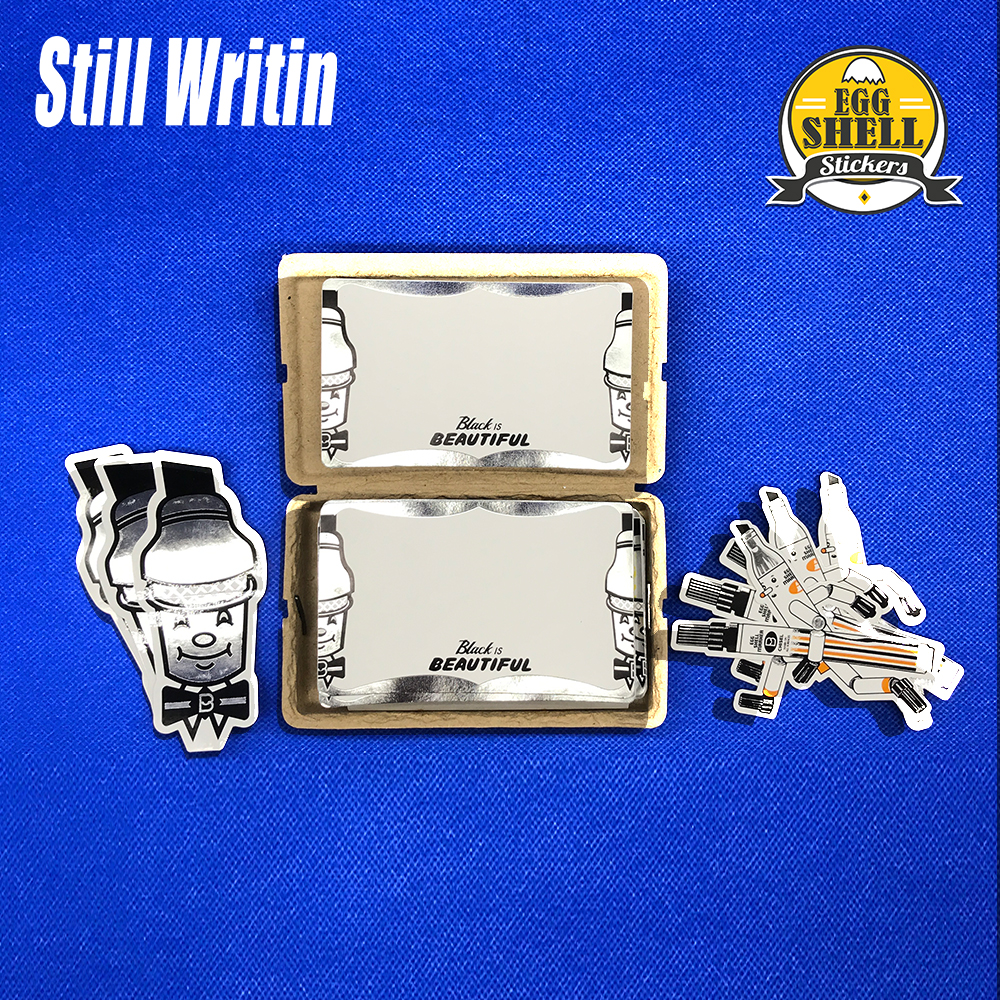 EGGS Blank Fragile Graffiti Sticker-Special bright silver border signature painting illustration DIY, etc 