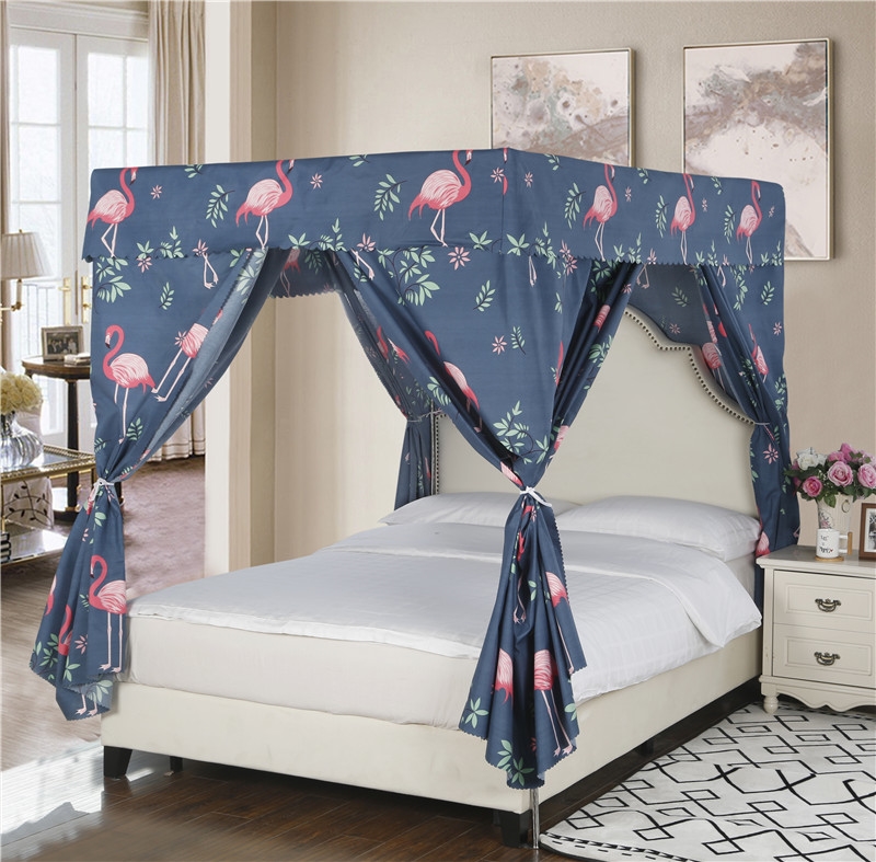 Giường ngủ gia đình màn chống muỗi hai tầng chống gió trên giường kính chắn gió ấm 1,5 m 1,8m giường màn giường ký túc xá