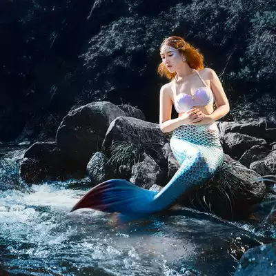Mermaid Swimsuit Adult Everyone Fish Tail Set Two-piece Women's Swimsuit Mermaid Can Flippers Sexy