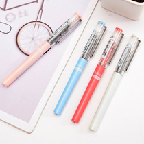 White Snow Straight Liquid Type Needle Tube Type Walking Bead Pen Student With Red Pen Middle Sex Pen Plastic Black Aqueous Pen Stationery supplies