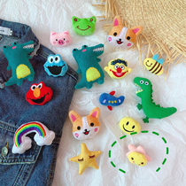 Cute Groveling Panda Chest Pin Plush Cartoon Paparazzi Doll Three-dimensional Pin Decoration Creativity 100 Hitchhiking Accessories