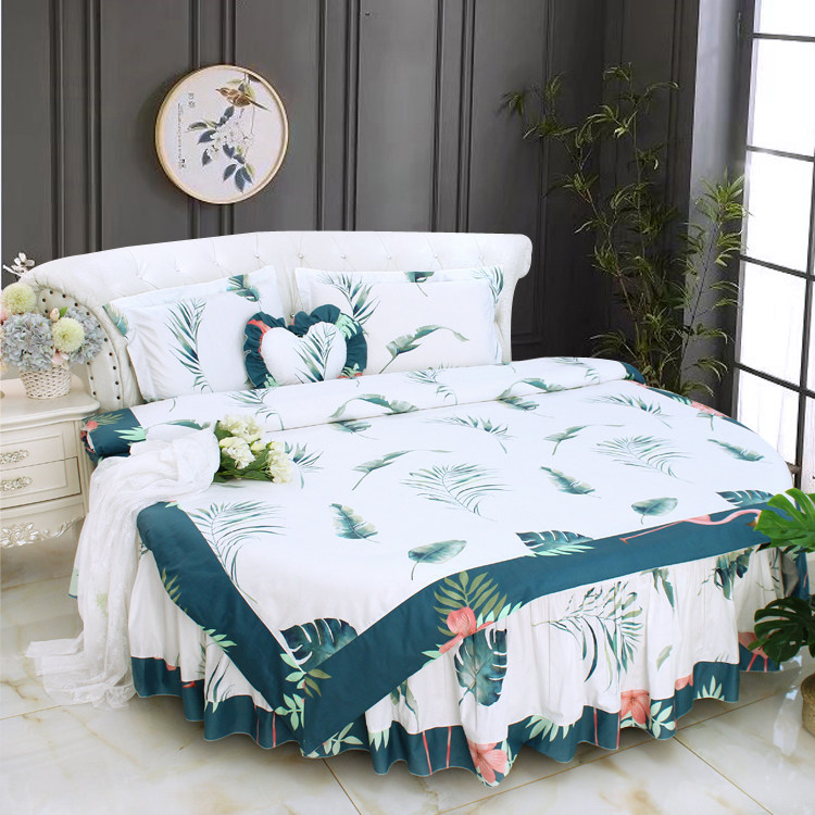 Night Dance Allure City Round Bed Four Piece Set Round Bed Kit Theme Hotel Cotton Cotton Round quilt cover Customized