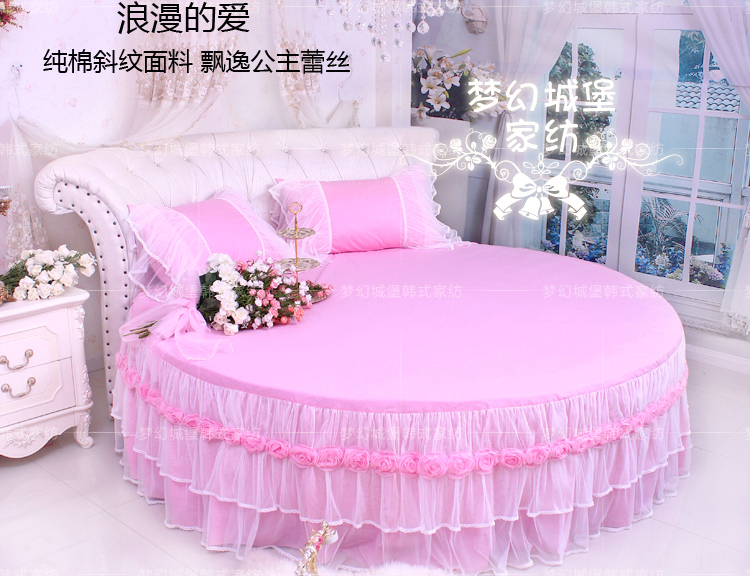 Ít Dream House Tuỳ giường tròn tròn giường váy tròn giường tròn khăn trải giường bedspread bedspread bông bông mảnh - Váy Petti ga giường viền ren