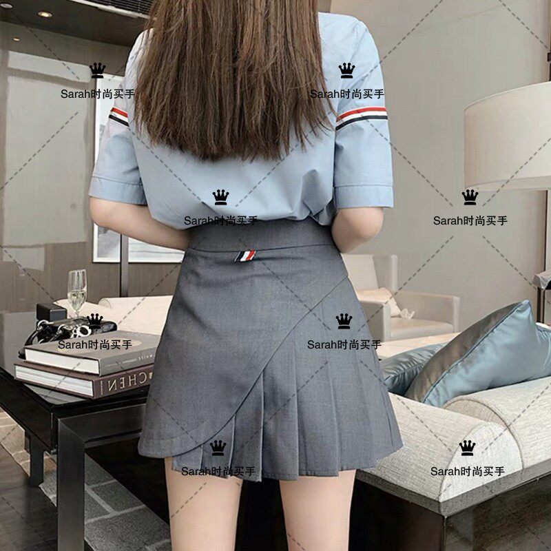 Thom Browne skirt 21 new TB simple fashion trend high waist short skirt pleated skirt