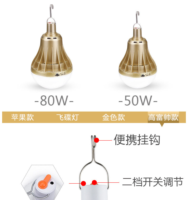 露营灯LED应急照明夜市摆摊地灯户外可充电挂灯强光野营帐篷马灯 露营灯LED应急照明夜市摆摊地灯户外可充电挂灯强光野营帐篷马灯
