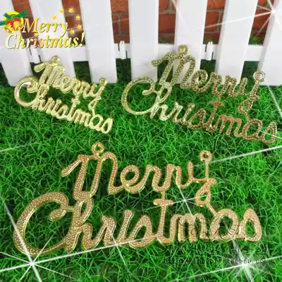Happy Christmas English word card Christmas Tree decoration merrychristmas English letter listing tag