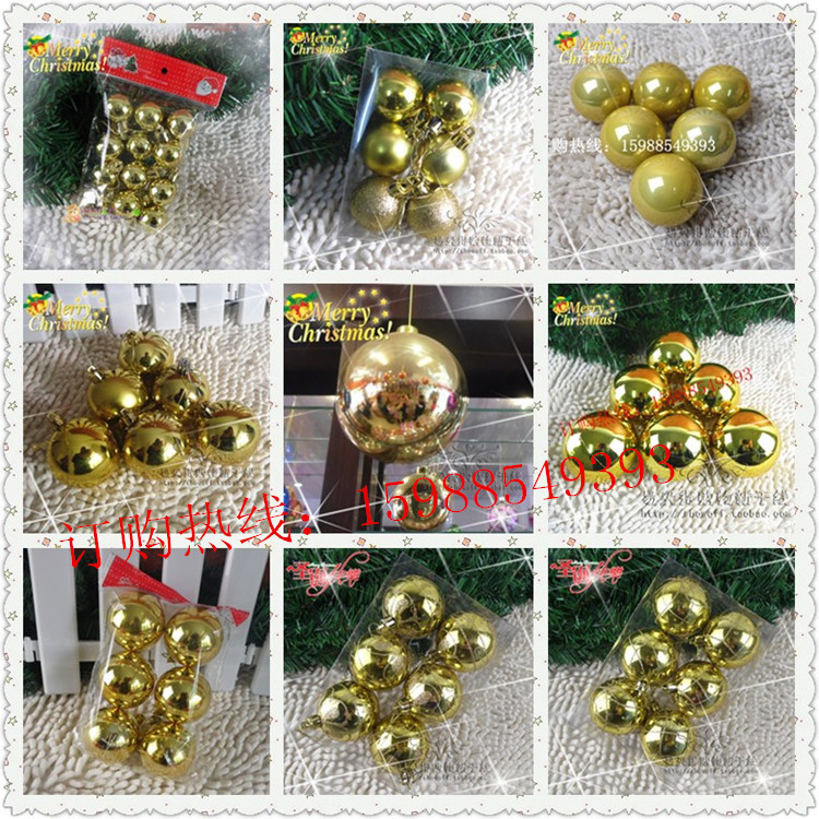 Golden Colored Balls Painted Colored Balls Christmas Tree Ornaments Accessories Golden Colored Colored Balls Christmas Tree Ornaments Golden Balls