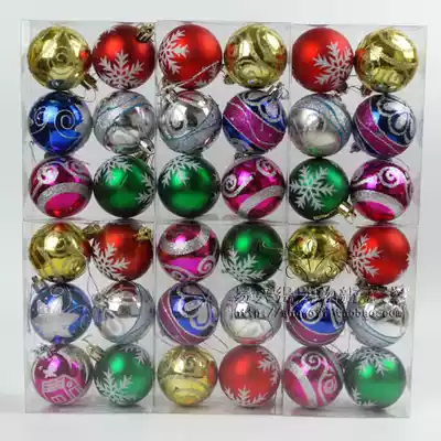 6CM Christmas decoration color ball Red painted color ball Bright matte powder mixed bright ball 6 big Red color color balls